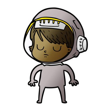 vektör çizim karikatür astronot kadın
