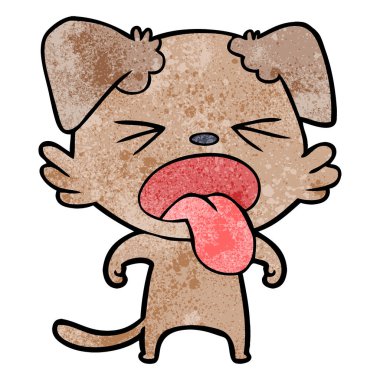 vektör çizim karikatür köpek bıkkın