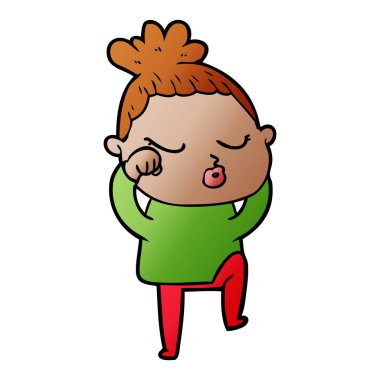 vektör çizim karikatür sakin kadın