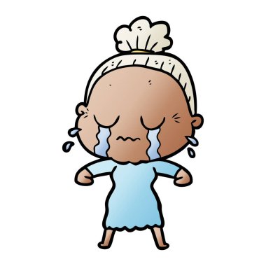 çizgi film ağlayan yaşlı kadın