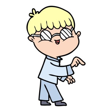 çizgi film çocuk gözlük takıyor