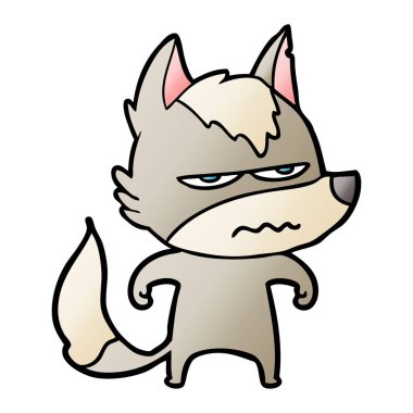 vektör çizim karikatür rahatsız kurt