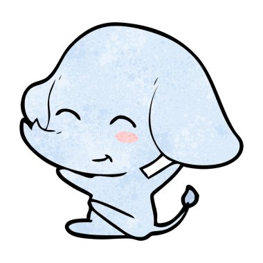 vektör çizim sevimli çizgi fil