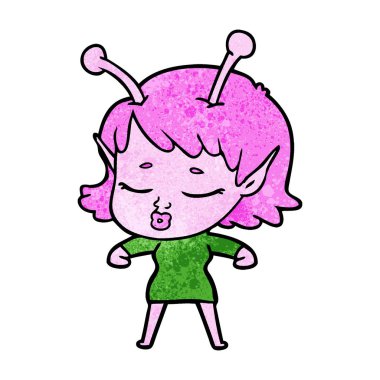 sevimli uzaylı kız çizgi film