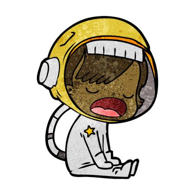 astronot konuşuyor karikatür vektör çizim