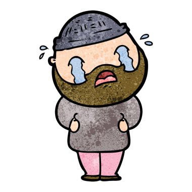 vektör çizim karikatür adam ağlıyor