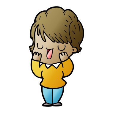 vektör çizim karikatür kadın söz