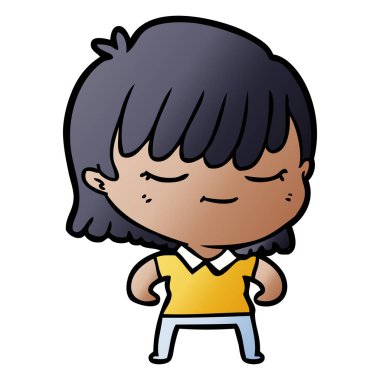 Çizgi filmdeki kadının vektör çizimi