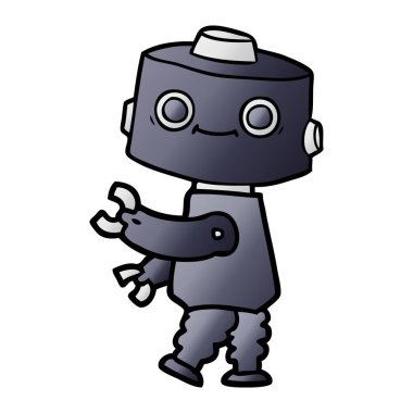 Çizgi film robotunun vektör çizimi