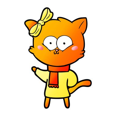 Çizgi film kedisinin vektör çizimi