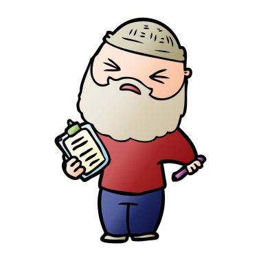 Sakallı çizgi film adamı.