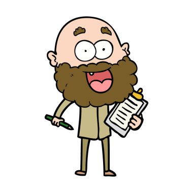 karikatür mutlu delinin notlar için sakal ve klibi kurulu ile