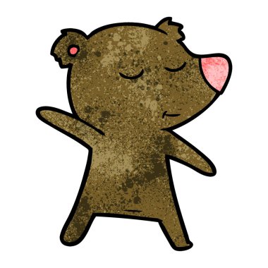 mutlu karikatür ayı vektör çizim
