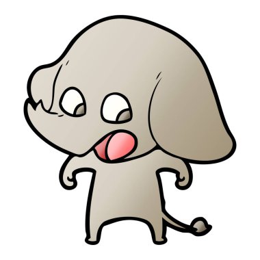 vektör çizim sevimli çizgi fil