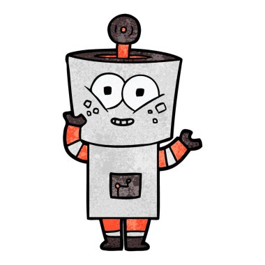 mutlu karikatür robot vektör çizim