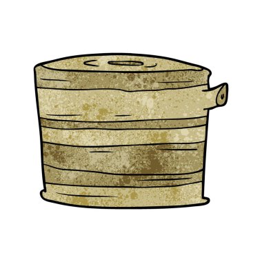 Vektör çizim karikatür ağaç kütüğü