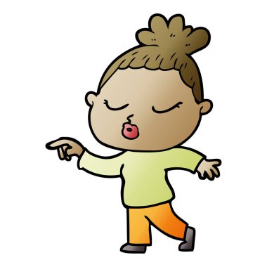 vektör çizim karikatür sakin kadın