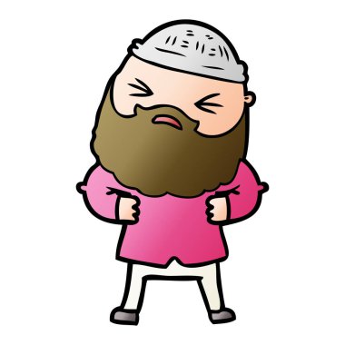 Sakallı çizgi film adamı.