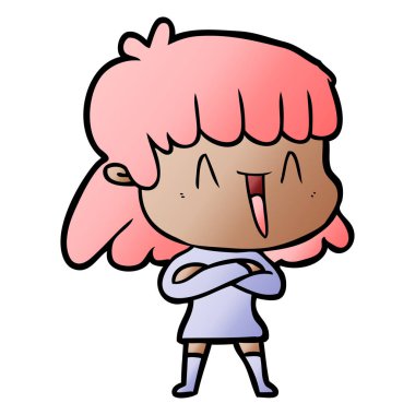 Çizgi filmdeki kadının vektör çizimi