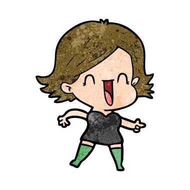 karikatür komik kadın işaret