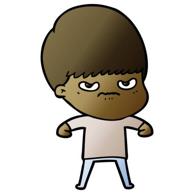 Vektör çizim karikatür kızgın çocuk