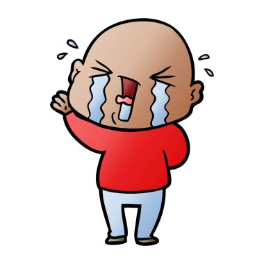 çizgi film ağlayan kel adam