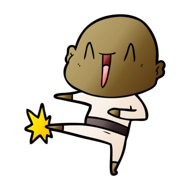 mutlu karikatür kel adam