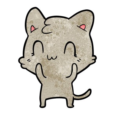 vektör çizim karikatür mutlu kedi