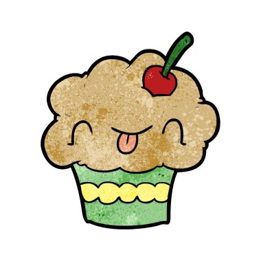 vektör çizim karikatür cupcake