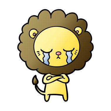 vektör çizim karikatür aslan ağlama