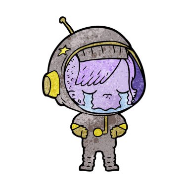 ağlayan astronot kız çizgi film