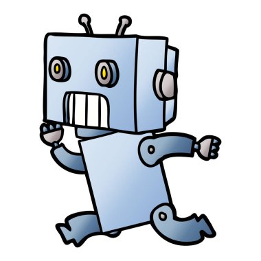 Çizgi film robotunun vektör çizimi