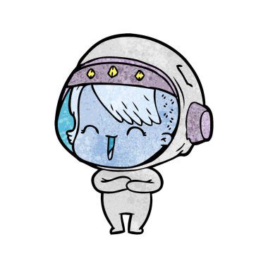 gülen astronot kız çizgi film 