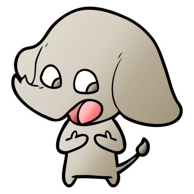 vektör çizim sevimli çizgi fil