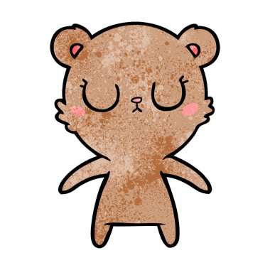 huzurlu karikatür ayı yavrusu