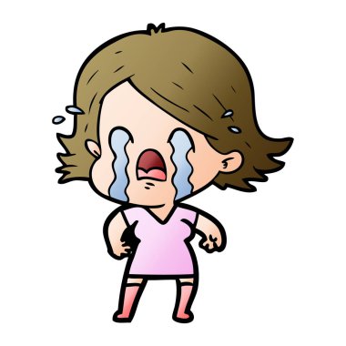 vektör çizim karikatür adam ağlıyor