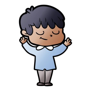 vektör çizim karikatür mutlu çocuk