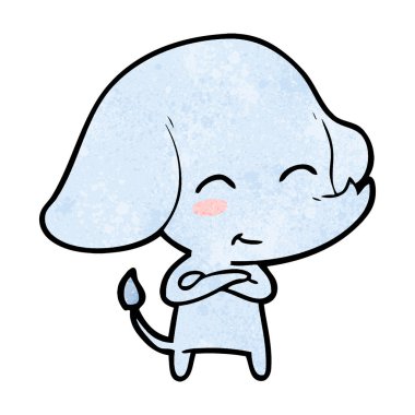 vektör çizim sevimli çizgi fil