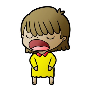 yüksek sesle konuşuyor karikatür kadın