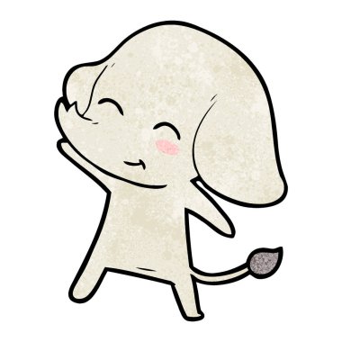 vektör çizim sevimli çizgi fil