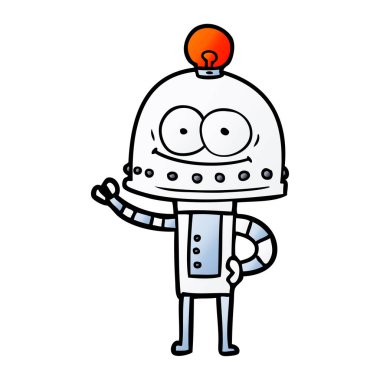 ampul ile mutlu karton robot