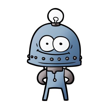 ampul ile mutlu karton robot