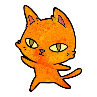 vektör çizim karikatür kedi bakarak