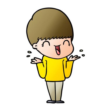 mutlu çizgi film çocuk vektör çizim