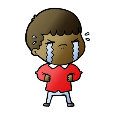 vektör çizim karikatür adam ağlıyor