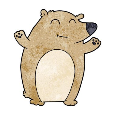 mutlu karikatür ayı vektör çizim