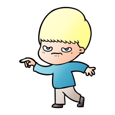 Çizgi film çocuğunun vektör çizimi