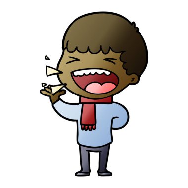 adam gülüyor karikatür vektör çizim