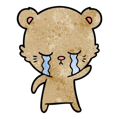 vektör çizim karikatür ayı ağlama