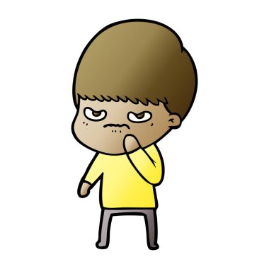 Çizgi film çocuğunun vektör çizimi